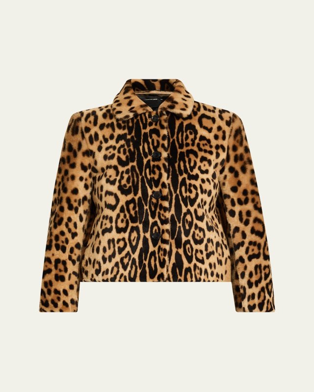 Montmartre Leopard Shearling Cropped Jacket